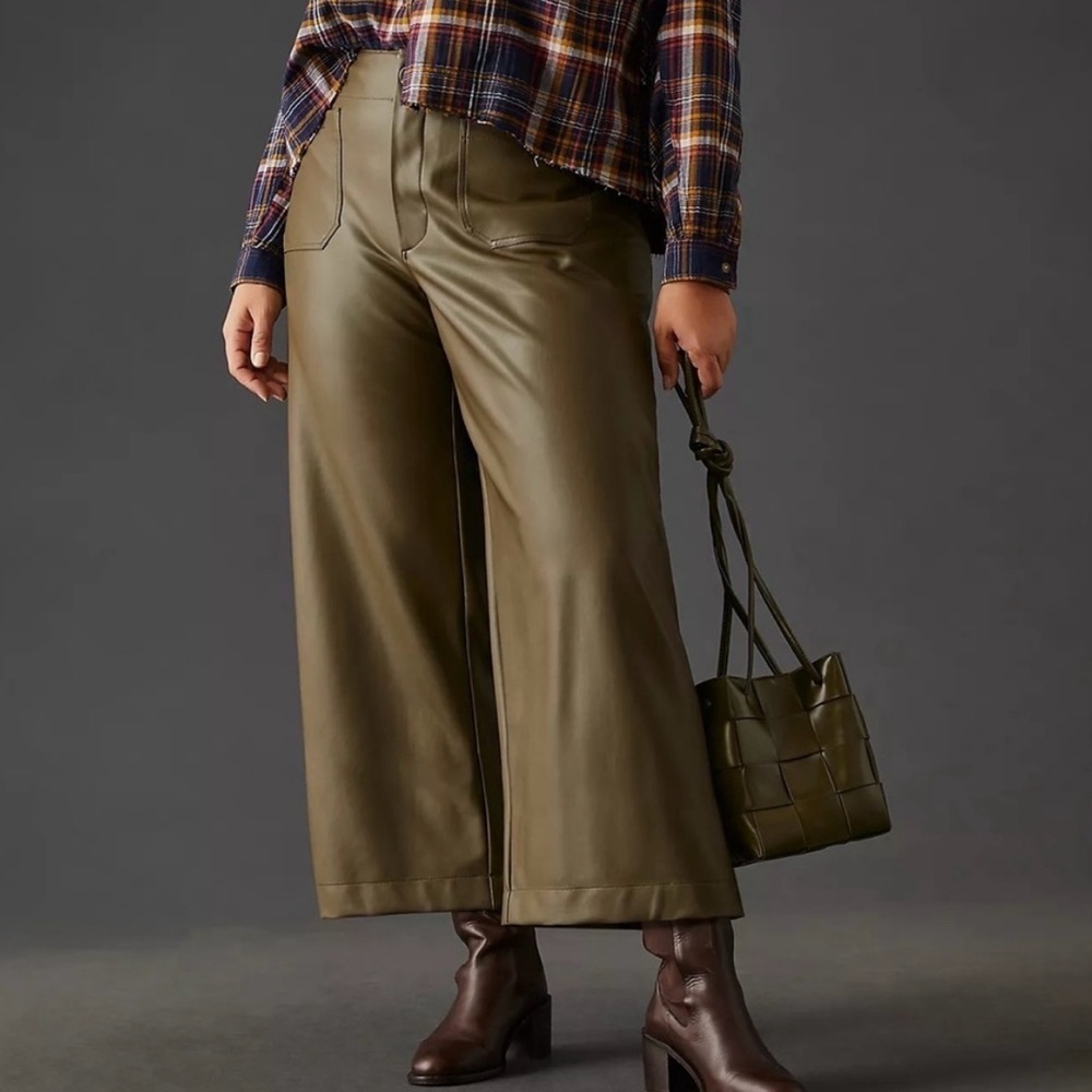Maeve The Colette Cropped Faux Leather Pants 22w